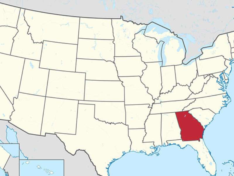 Vị trí địa lý của tiểu bang Georgia Hoa Kỳ